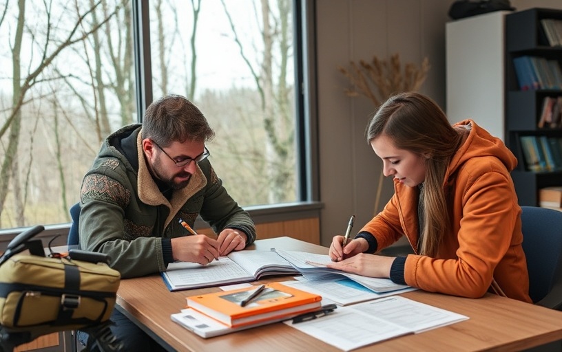 Schüler, die an der Jagdschule JagdSchein Deutschland trainieren